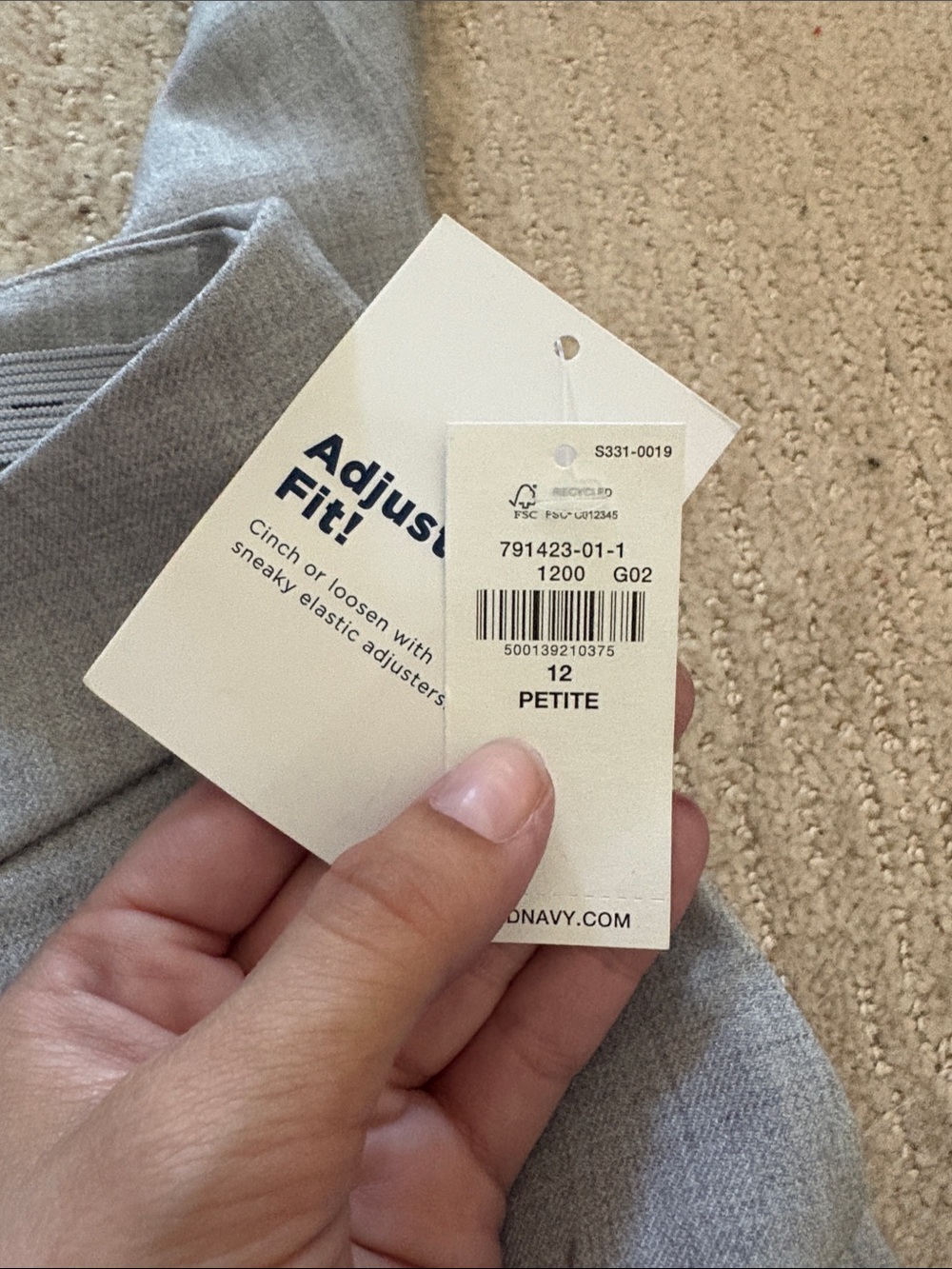 Old Navy Taylor Wide Leg Trouser - Light Gray - Picture 5 of 5